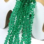 Cristale din sticla, rondelle, 4x3.5 mm, verde smarald