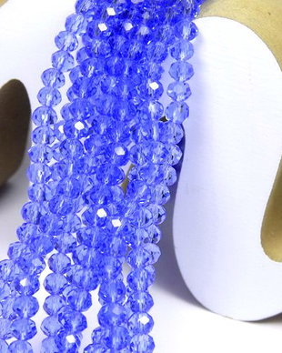 Cristale din sticla, rondelle, 4x3.5 mm, albastre-A034-D14