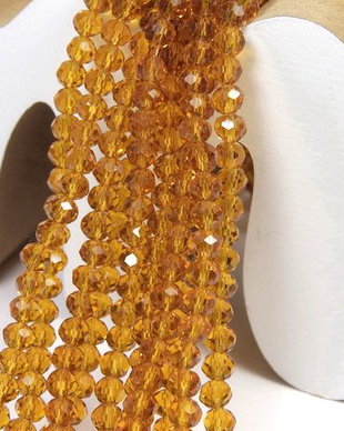 Cristale din sticla, rondelle, 4x3.5 mm, goldenrod-A034-D04