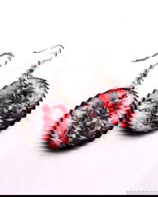 cercei lemn cu maci 44974