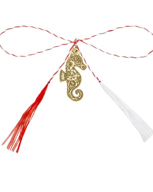 Pandantiv martisor din argint aurit, calut de mare Mandala, ambalaj inclus