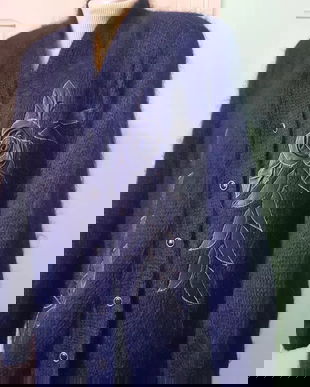 Jacheta mohair groasa , cu aplicatii