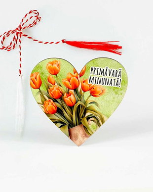 Martisor inima cu lalele