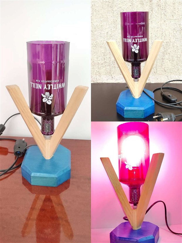 Veioza / lampa handmade din lemn