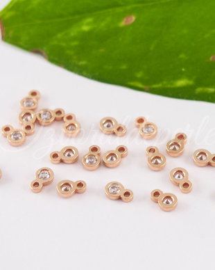 Charm gold filled 14k si cubic zirconia, 2.5mm
