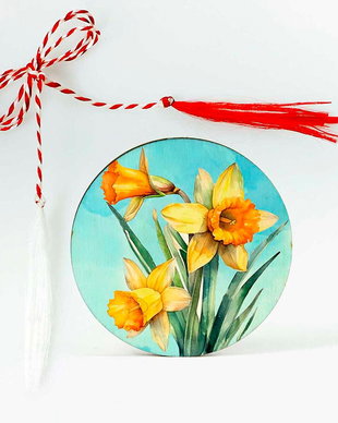 Martisor cu narcise galbne