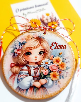 Martisor personalizat pentru Fetite, port traditional