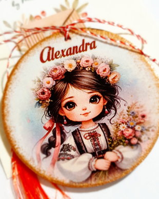 Martisor personalizat pentru Fetite, port traditional