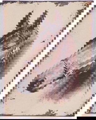 Decoratiune metalica cu un cap de cal