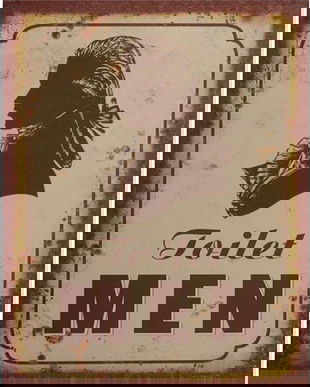 Decoratiune metalica pentru toaleta domni