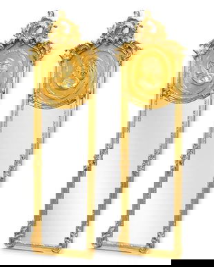 Set doua oglinzi Trumeau cu rama aurie