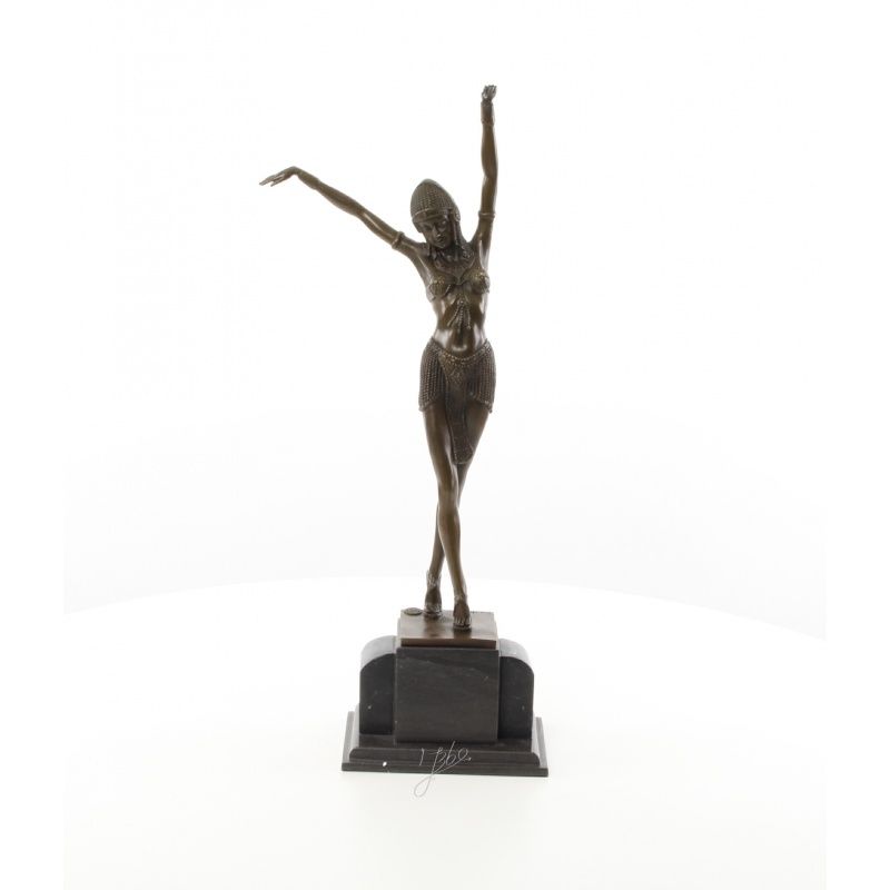 Dansatoare egipteana- statueta Art Deco din bronz