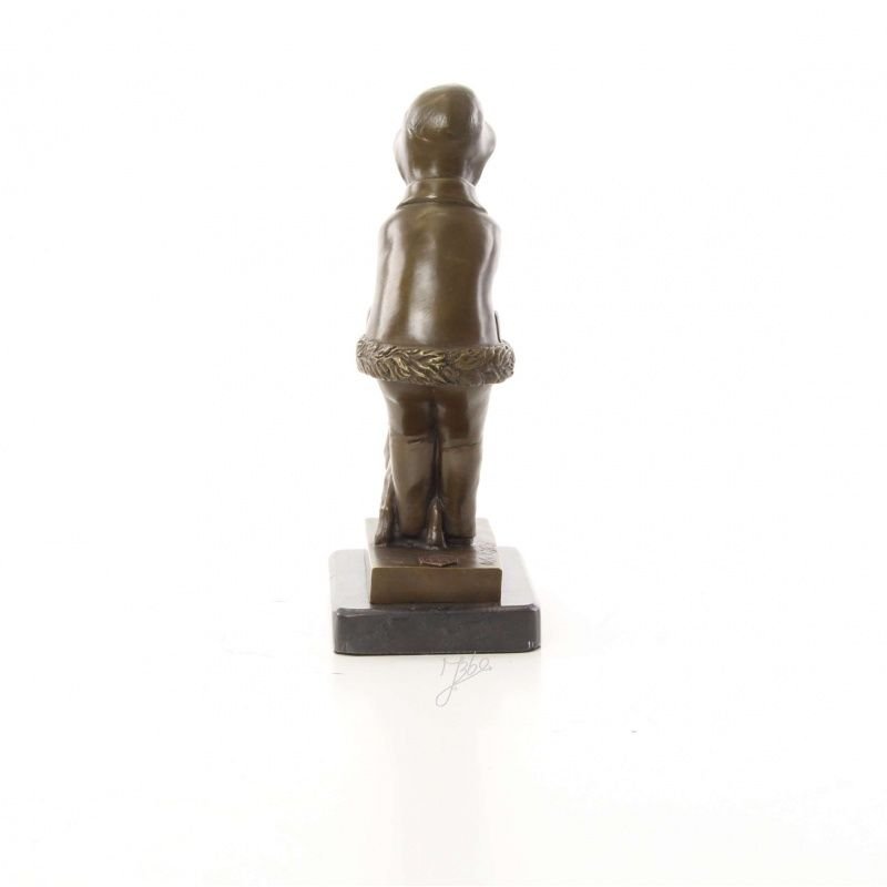 Fetita cu catelul- statueta Art Deco din bronz