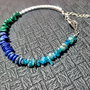 Bratara argint malachit natural lapis lazuli apatit asimetrica boho chic trendy - Transport gratuit