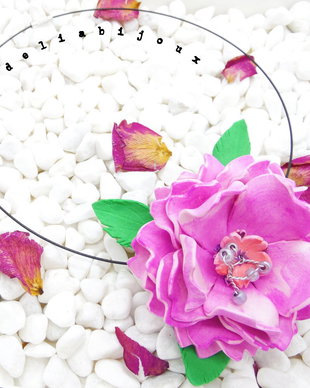 Colier handmade statement unicat -floral - foamiran (cod961)