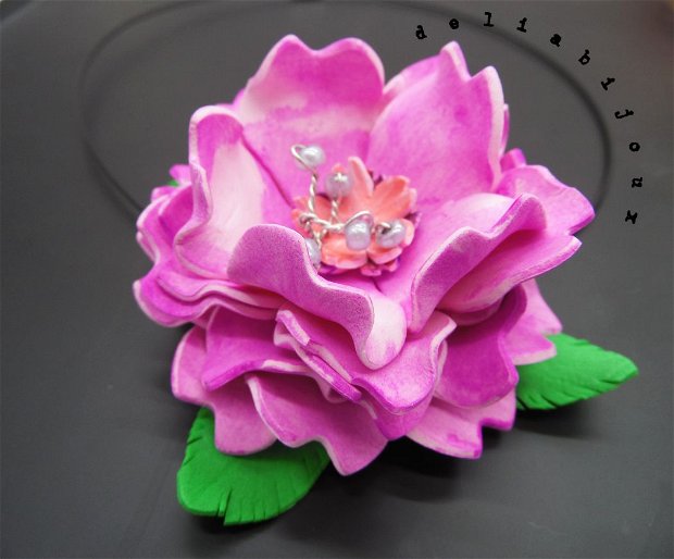 Colier handmade statement unicat -floral - foamiran (cod961)
