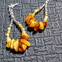 Cercei argint chihlimbar opal galben tija argint boho chic atarnatori creole - Transport gratuit