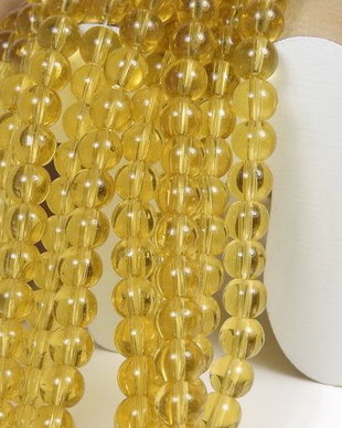Margele din sticla, rotunde, 6 mm, transparente, chihlimbar