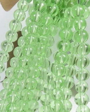 Margele din sticla, rotunde, 4 mm, transparente, verde deschis