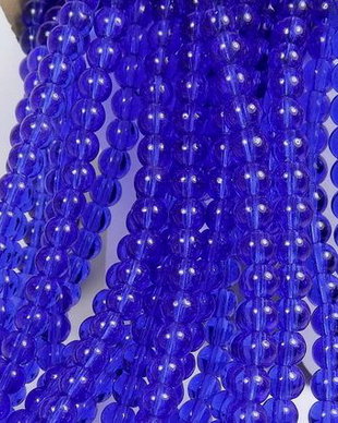 Margele din sticla, rotunde, 4 mm, transparente, albastre