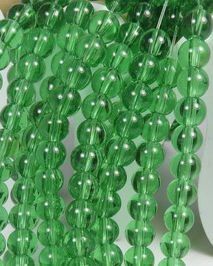 Margele din sticla, rotunde, 4 mm, transparente, verzi