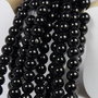 Margele din sticla, rotunde, 4 mm, negre