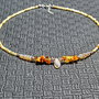 Colier argint chihlimbar opal de foc etiopian opal galben brioleta boho chic trendy minimalist gradient nuante cadou - Transport gratuit