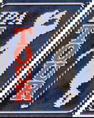 Decoratiune metalica cu reclama la un turneu de golf