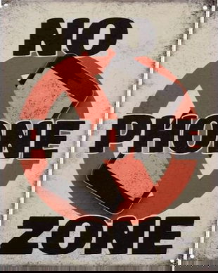 Decoratiune metalica telefonul interzis