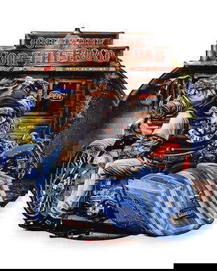 Decoratiune metalica cu un motociclist