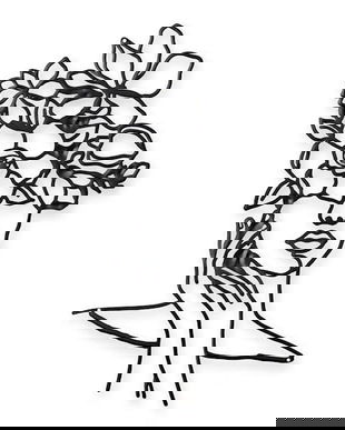 Fata cu flori-decoratiune metalica pentru perete