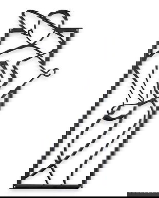 Femeie cu palarie-decoratiune metalica pentru perete