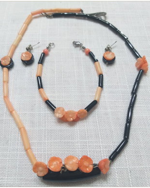SET-ONIX NEGRU SI CORAL CORAI