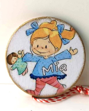Martisor personalizat cu nume, pentru fetite