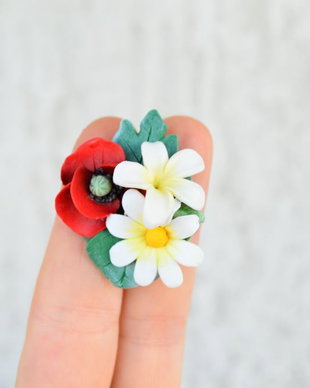 Margareta, mac si zambila- brosa martisor