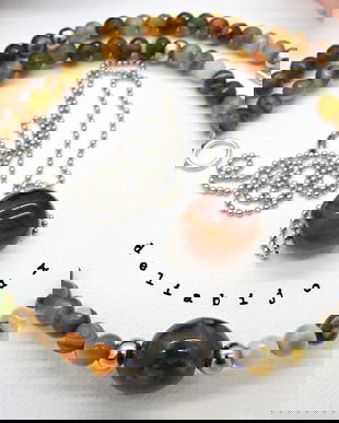 Coliere handmade unicat - agate indiene (cod700)