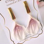 Cercei petale alb/ lila/ accesorii inox auriu * Handmade Polymer Clay Earrings