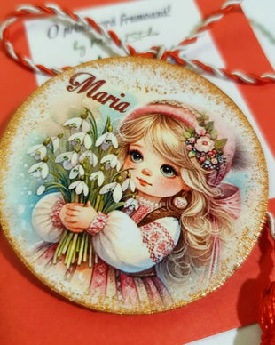 Martisor personalizat pentru Fetite, port traditional