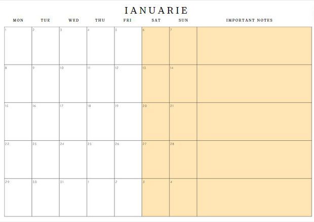 Calendar Simplu 2024, Calendar Minimalist 2024, Calendar Printabil, Calendar 2024 Frigider, Print at home