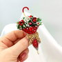 Rezervat Broșă Umbrela - Brosa Red Umbrella Flowers - Bow
