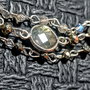 Bratara argint X3 labradorit pirita lant argint link labradorit minimalista boho chic trendy - Transport gratuit