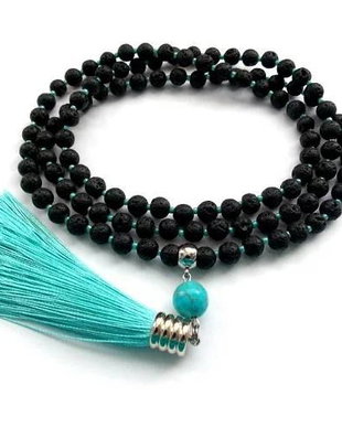 Colier Mala 108+1*Lava+Turcoaz*Sagetator