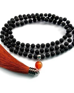 Colier Mala 108+1*Lava+Carneol*Fecioara