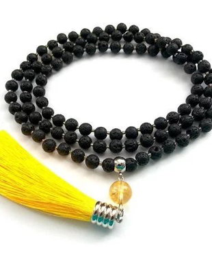 Colier Mala 108+1*Lava+Citrin*Gemeni