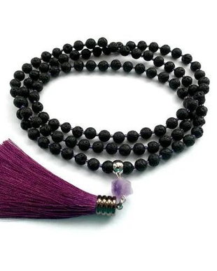 Colier Mala 108+1*Lava+Ametist*Pesti