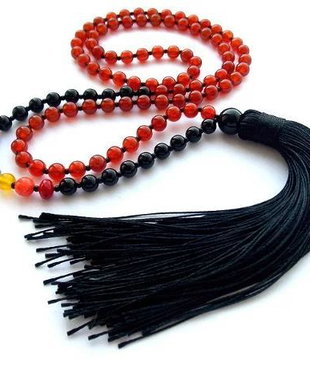 Colier Mala 108+1*7Chakre*Onix+Carneol