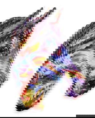 Cap de cal-decoratiune metalica in relief