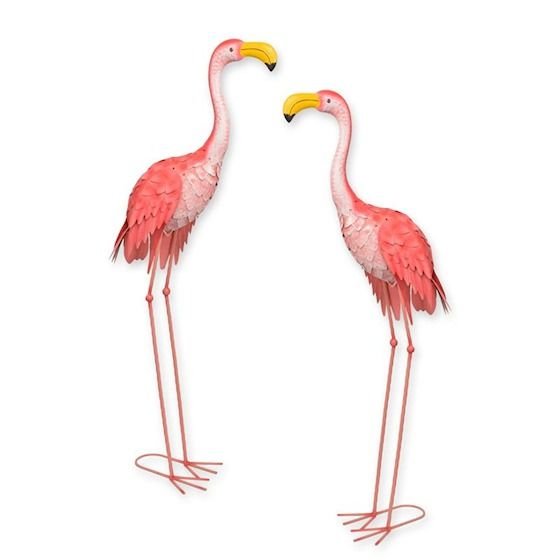 Pereche de pasari flamingo din metal