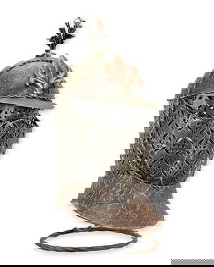 Coif medieval decorativ din alama masiva