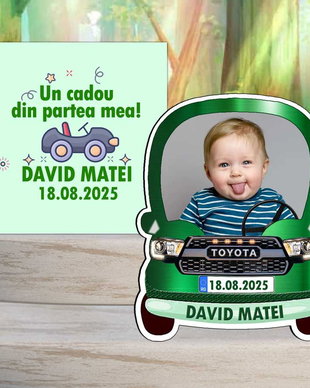 Marturii botez baiat, magneti masinuta Toyota